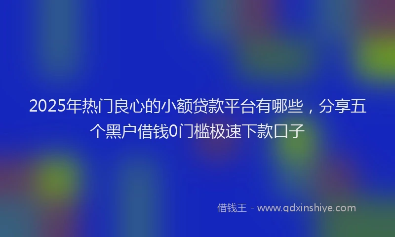 2025年热门良心的小额贷款平台有哪些，分享五个黑户借钱0门槛极速下款口子