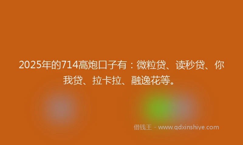2025年的714高炮口子有：微粒贷、读秒贷、你我贷、拉卡拉、融逸花等。