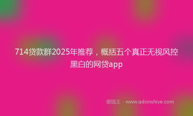 714贷款群2025年推荐，概括五个真正无视风控黑白的网贷app