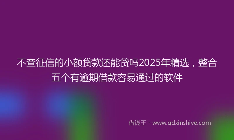 不查征信的小额贷款还能贷吗2025年精选，整合五个有逾期借款容易通过的软件
