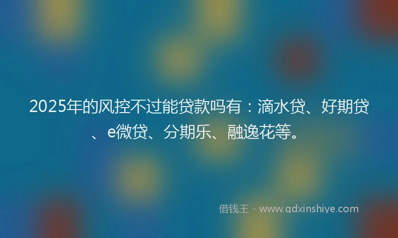 2025年的风控不过能贷款吗有：滴水贷、好期贷、e微贷、分期乐、融逸花等。