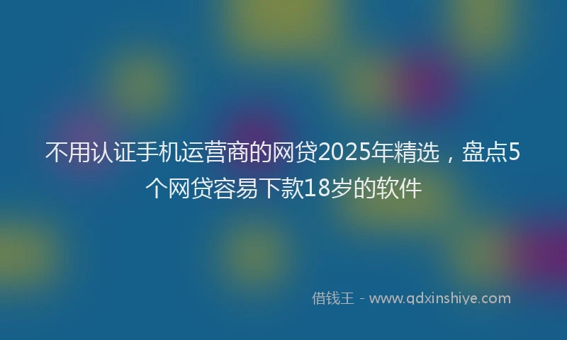 不用认证手机运营商的网贷2025年精选，盘点5个网贷容易下款18岁的软件