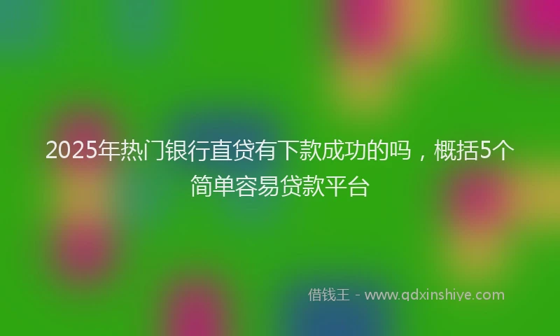 2025年热门银行直贷有下款成功的吗，概括5个简单容易贷款平台