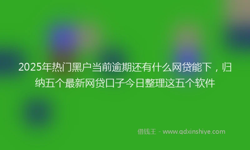 2025年热门黑户当前逾期还有什么网贷能下，归纳五个最新网贷口子今日整理这五个软件