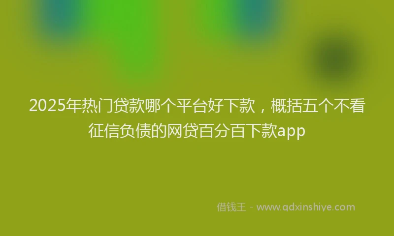 2025年热门贷款哪个平台好下款，概括五个不看征信负债的网贷百分百下款app