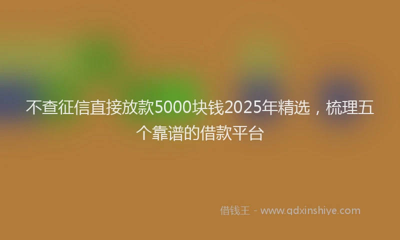 不查征信直接放款5000块钱2025年精选，梳理五个靠谱的借款平台