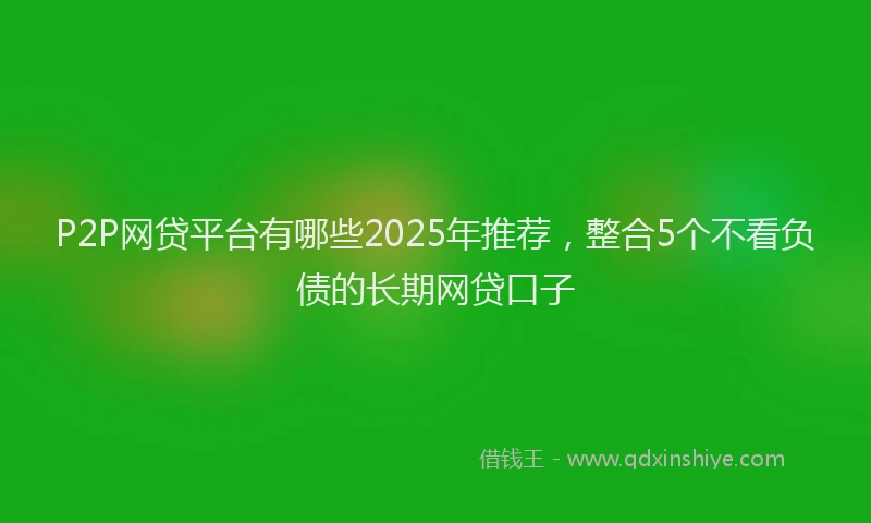 P2P网贷平台有哪些2025年推荐，整合5个不看负债的长期网贷口子
