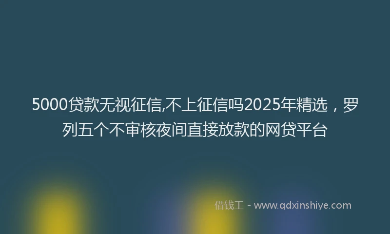 5000贷款无视征信,不上征信吗2025年精选，罗列五个不审核夜间直接放款的网贷平台