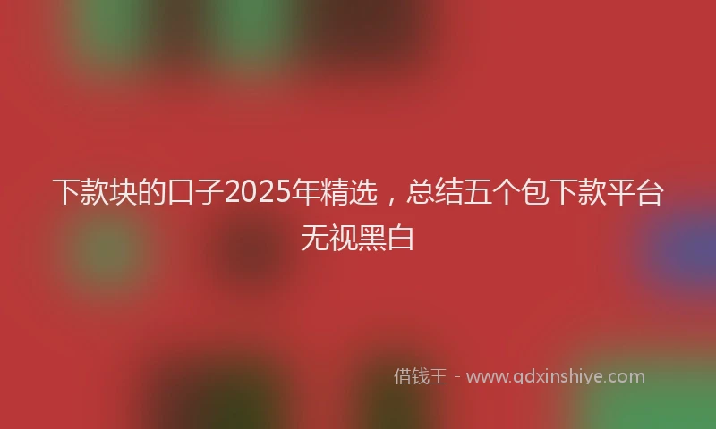下款块的口子2025年精选，总结五个包下款平台无视黑白