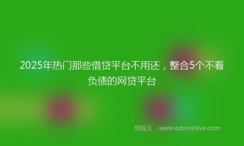 2025年热门那些借贷平台不用还，整合5个不看负债的网贷平台