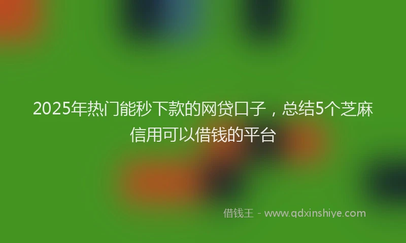 2025年热门能秒下款的网贷口子，总结5个芝麻信用可以借钱的平台