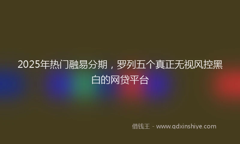 2025年热门融易分期，罗列五个真正无视风控黑白的网贷平台