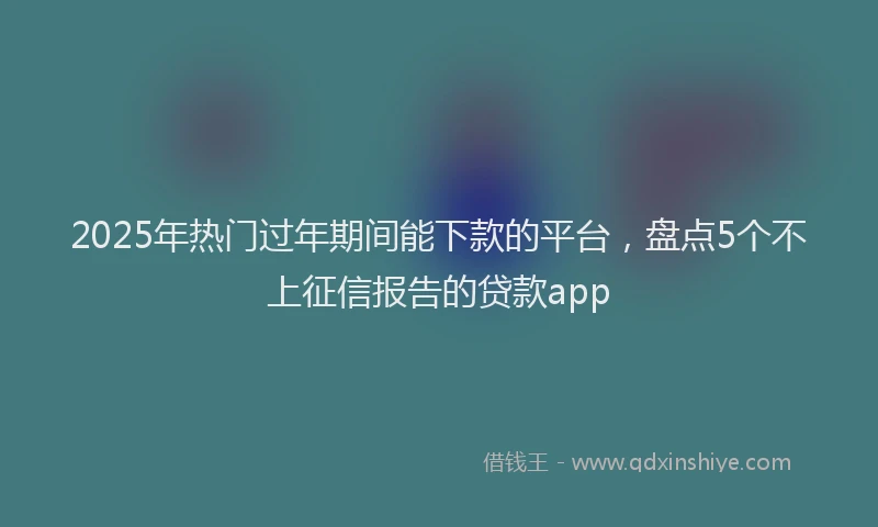 2025年热门过年期间能下款的平台，盘点5个不上征信报告的贷款app