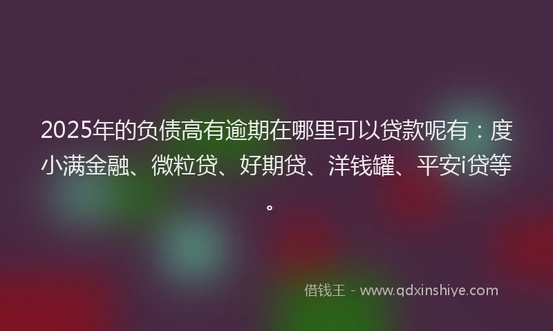 2025年的负债高有逾期在哪里可以贷款呢有：度小满金融、微粒贷、好期贷、洋钱罐、平安i贷等。