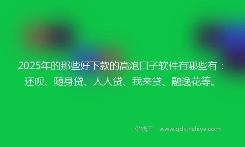 2025年的那些好下款的高炮口子软件有哪些有：还呗、随身贷、人人贷、我来贷、融逸花等。