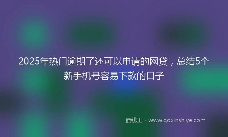 2025年热门逾期了还可以申请的网贷，总结5个新手机号容易下款的口子