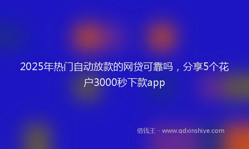 2025年热门自动放款的网贷可靠吗，分享5个花户3000秒下款app