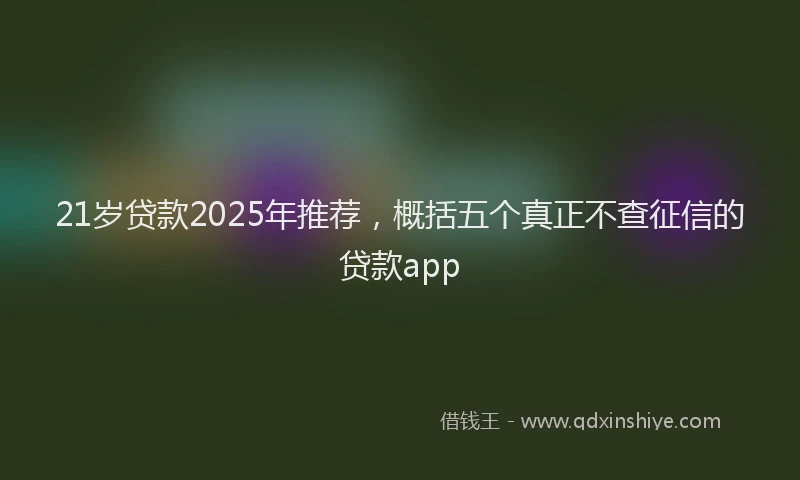 21岁贷款2025年推荐，概括五个真正不查征信的贷款app