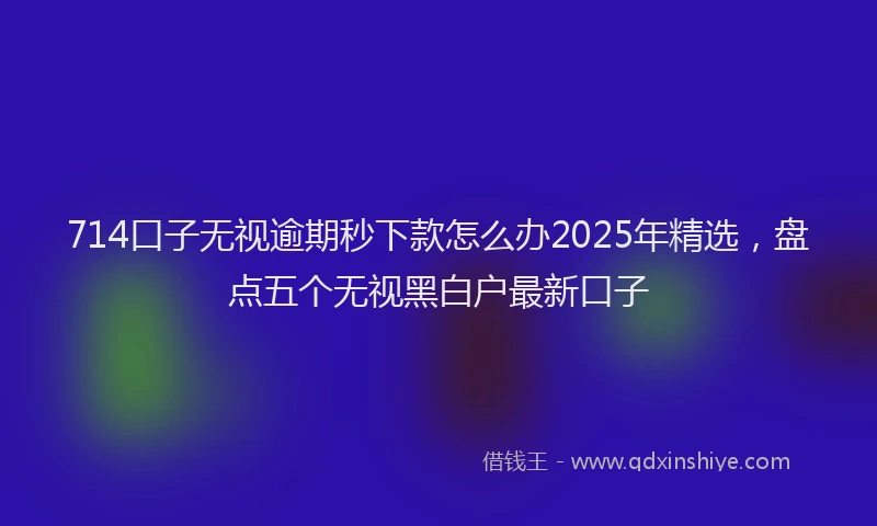 714口子无视逾期秒下款怎么办2025年精选，盘点五个无视黑白户最新口子