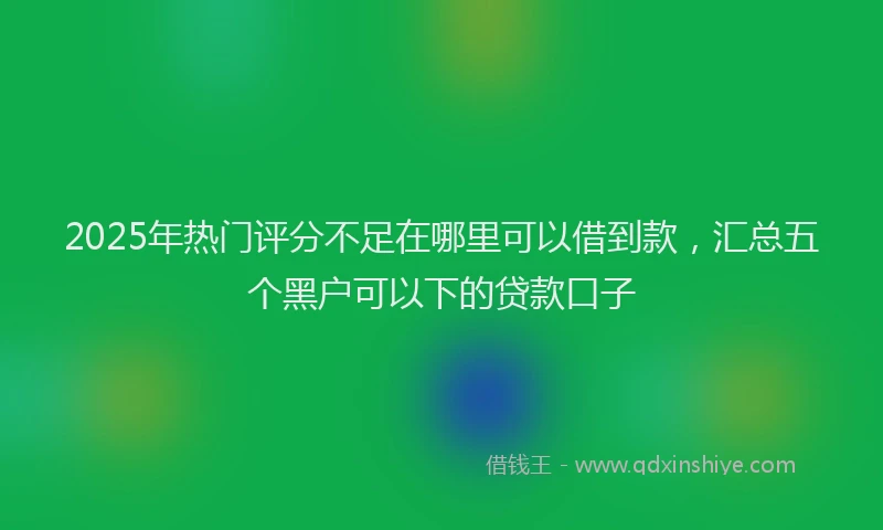 2025年热门评分不足在哪里可以借到款，汇总五个黑户可以下的贷款口子