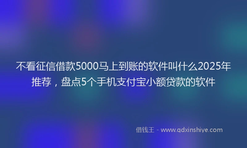 不看征信借款5000马上到账的软件叫什么2025年推荐，盘点5个手机支付宝小额贷款的软件