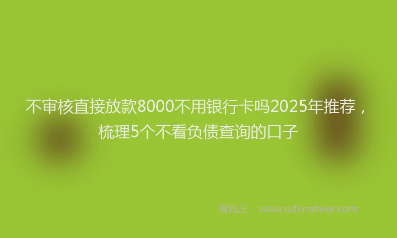 不审核直接放款8000不用银行卡吗2025年推荐，梳理5个不看负债查询的口子
