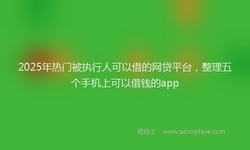 2025年热门被执行人可以借的网贷平台，整理五个手机上可以借钱的app