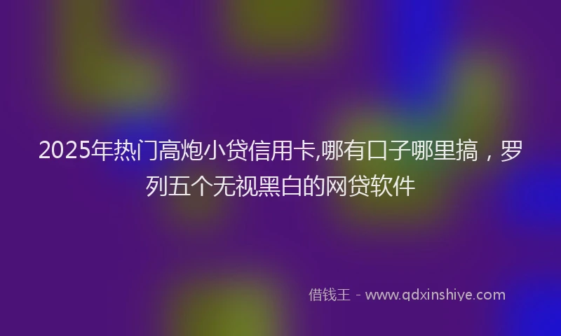 2025年热门高炮小贷信用卡,哪有口子哪里搞，罗列五个无视黑白的网贷软件