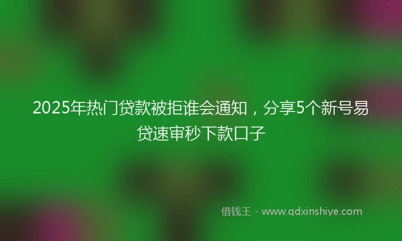 2025年热门贷款被拒谁会通知，分享5个新号易贷速审秒下款口子