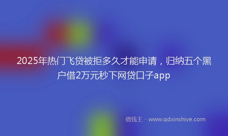 2025年热门飞贷被拒多久才能申请，归纳五个黑户借2万元秒下网贷口子app