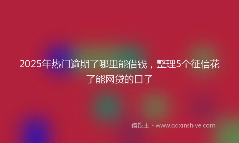2025年热门逾期了哪里能借钱，整理5个征信花了能网贷的口子