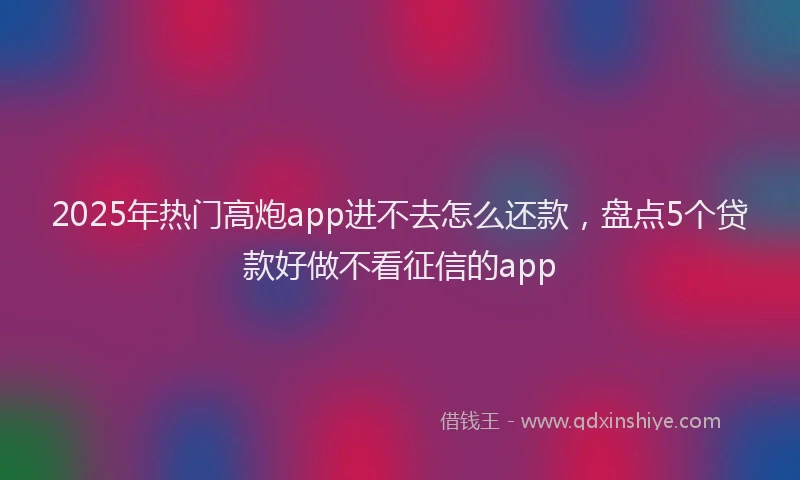 2025年热门高炮app进不去怎么还款，盘点5个贷款好做不看征信的app