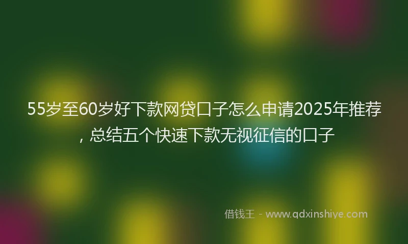 55岁至60岁好下款网贷口子怎么申请2025年推荐，总结五个快速下款无视征信的口子
