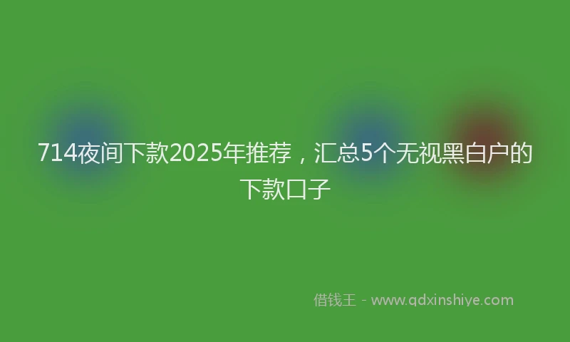 714夜间下款2025年推荐，汇总5个无视黑白户的下款口子