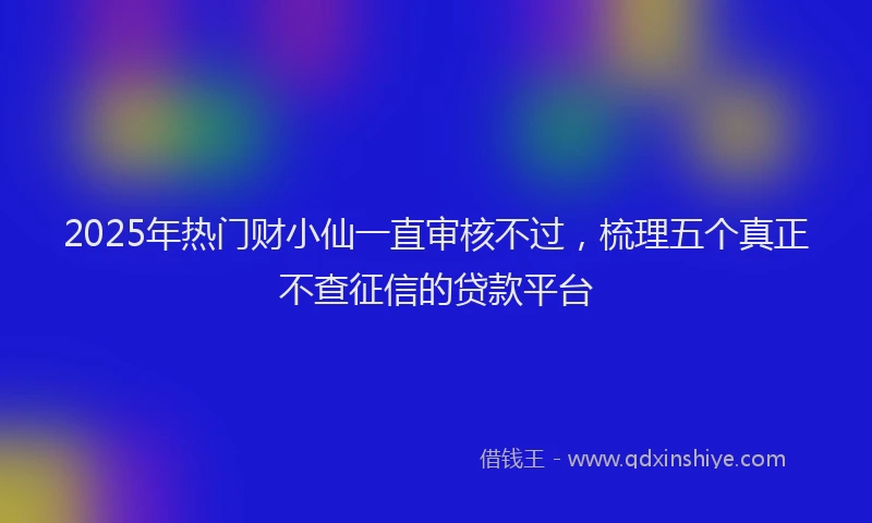 2025年热门财小仙一直审核不过，梳理五个真正不查征信的贷款平台
