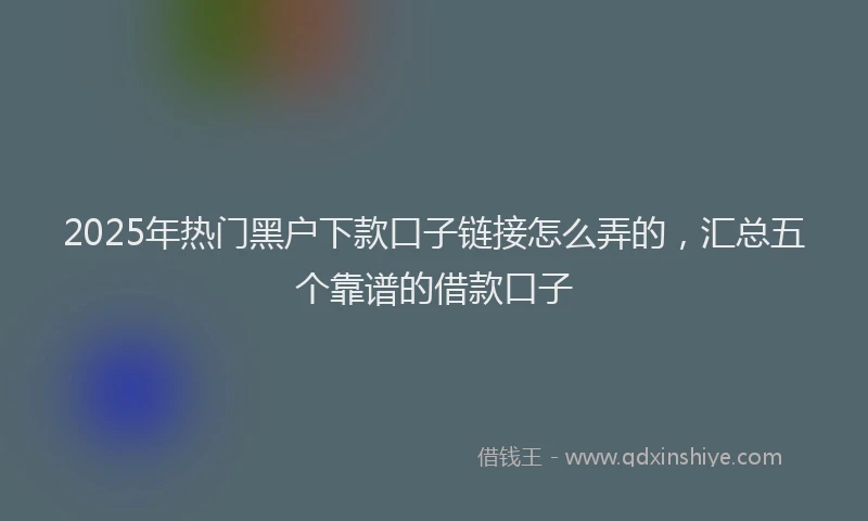 2025年热门黑户下款口子链接怎么弄的，汇总五个靠谱的借款口子
