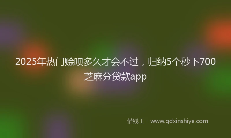 2025年热门赊呗多久才会不过，归纳5个秒下700芝麻分贷款app