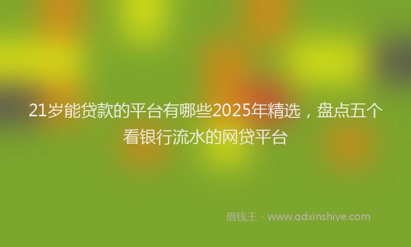 21岁能贷款的平台有哪些2025年精选，盘点五个看银行流水的网贷平台