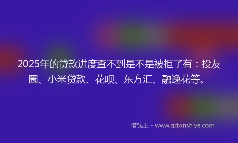 2025年的贷款进度查不到是不是被拒了有：投友圈、小米贷款、花呗、东方汇、融逸花等。