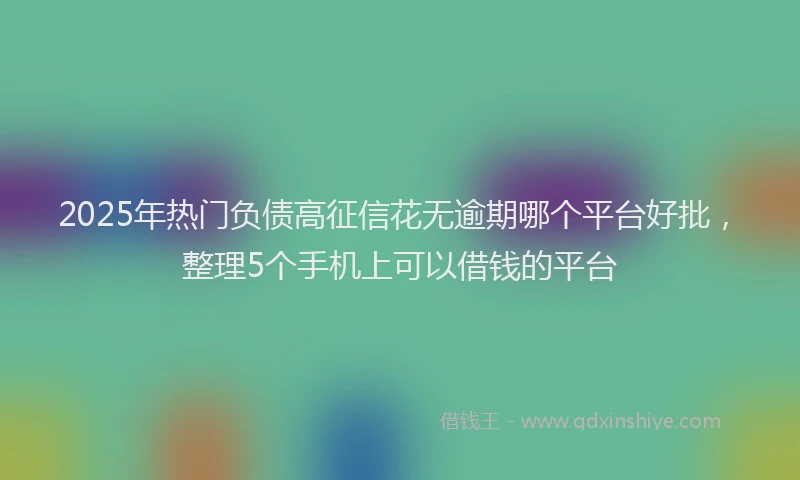 2025年热门负债高征信花无逾期哪个平台好批，整理5个手机上可以借钱的平台