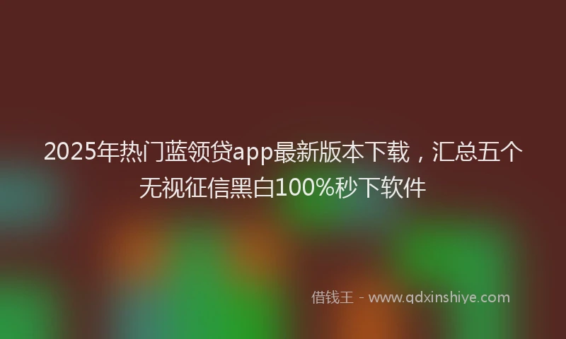2025年热门蓝领贷app最新版本下载，汇总五个无视征信黑白100%秒下软件