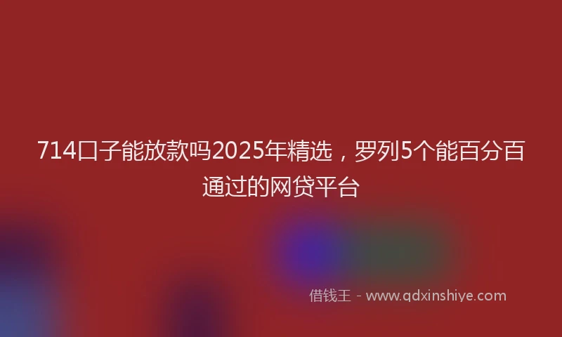 714口子能放款吗2025年精选，罗列5个能百分百通过的网贷平台