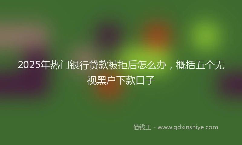 2025年热门银行贷款被拒后怎么办，概括五个无视黑户下款口子