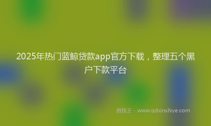 2025年热门蓝鲸贷款app官方下载，整理五个黑户下款平台