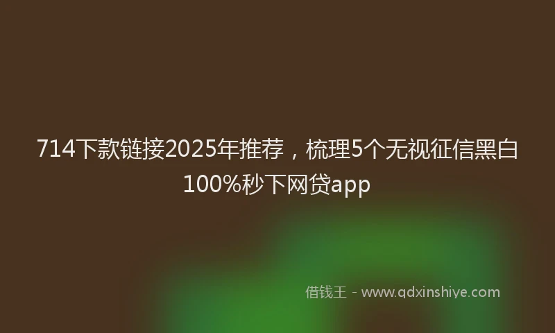 714下款链接2025年推荐，梳理5个无视征信黑白100%秒下网贷app