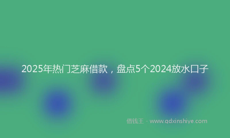 2025年热门芝麻借款，盘点5个2024放水口子