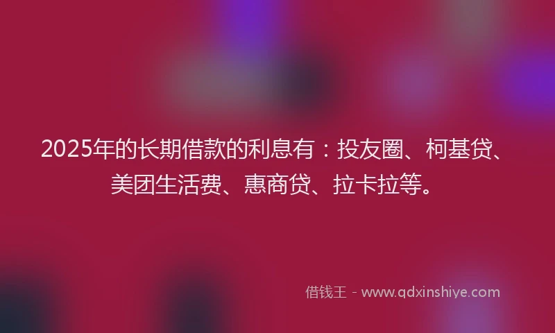 2025年的长期借款的利息有：投友圈、柯基贷、美团生活费、惠商贷、拉卡拉等。