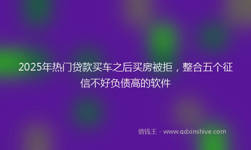 2025年热门贷款买车之后买房被拒，整合五个征信不好负债高的软件
