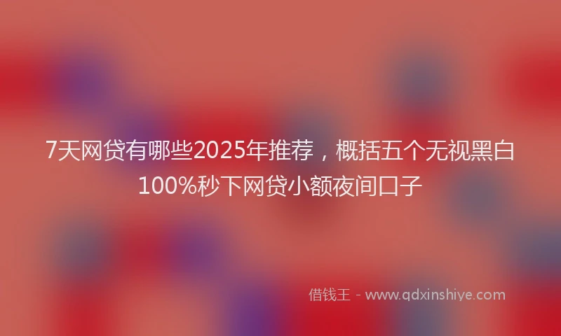 7天网贷有哪些2025年推荐，概括五个无视黑白100%秒下网贷小额夜间口子