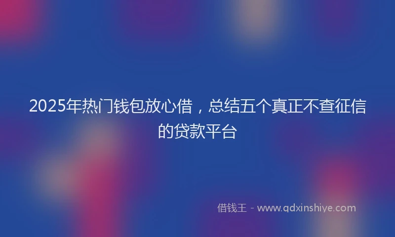 2025年热门钱包放心借，总结五个真正不查征信的贷款平台
